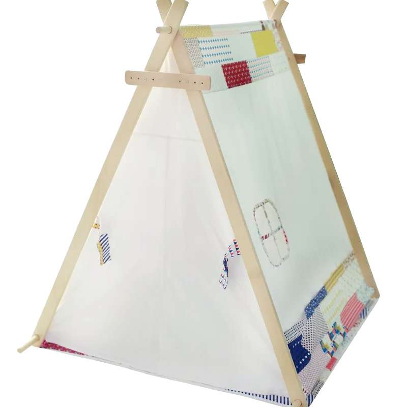 Lovetree new square pole triangle canvas wooden children's play large kids tent teepee