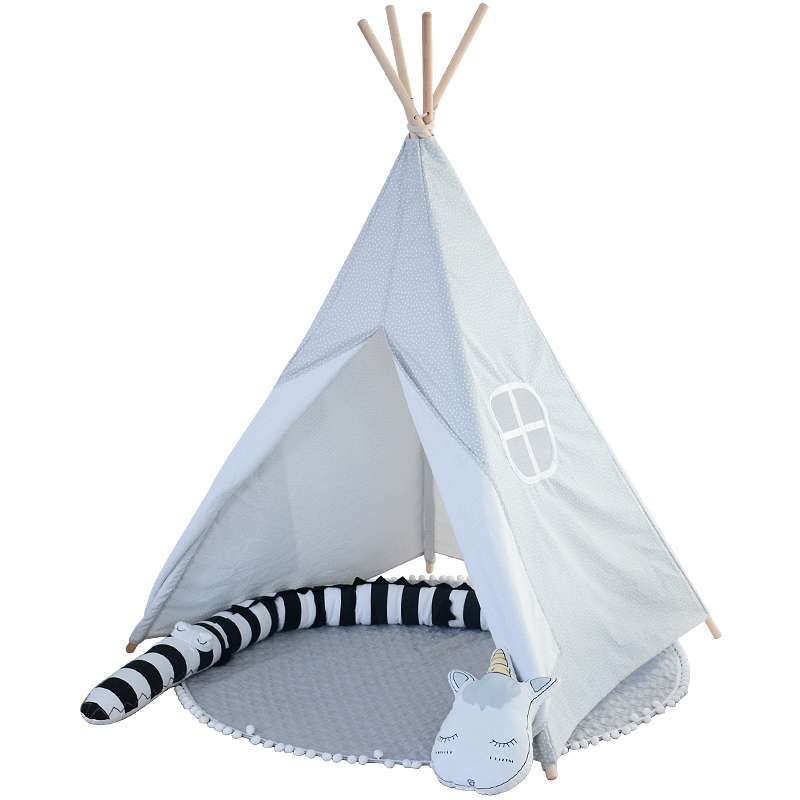 Hot Sale indoor and outdoor kids play house four-pole Indian children's toy teepee tent