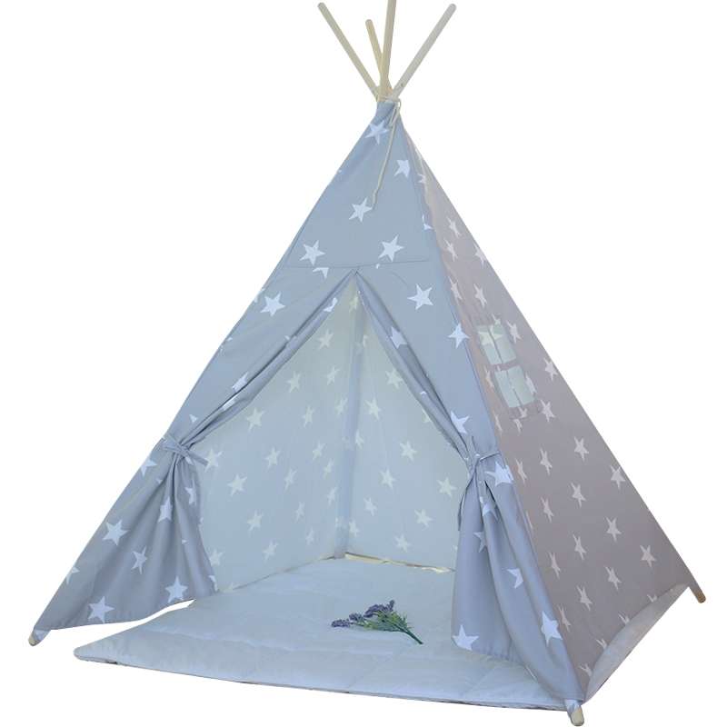 Lovetree kids Play Tent Wigwam Cotton Canvas Kids Indian Teepee Tent