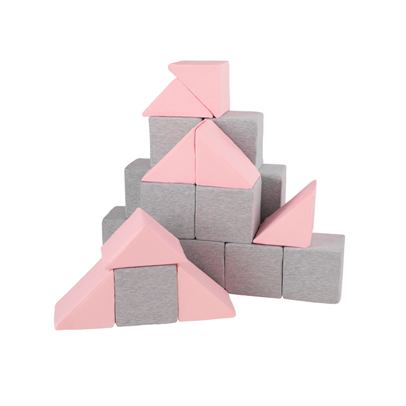 Lovetree soft foam cubes building blocks for kids, Mix: Light Grey-Pink
