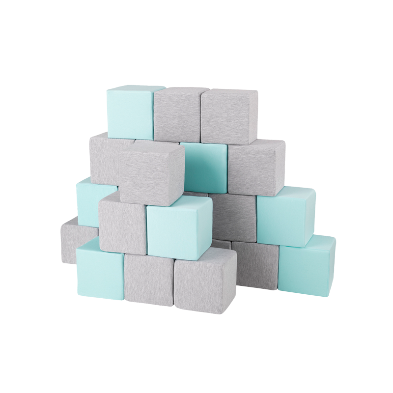 Lovetree soft foam cubes building blocks for kids, Cubes: Light Grey-Mint