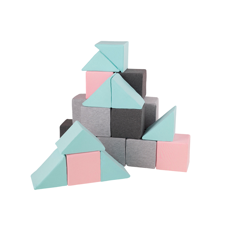 Lovetree soft foam cubes building blocks for kids, Mix: Light Grey-Dark Grey-Pink-Mint