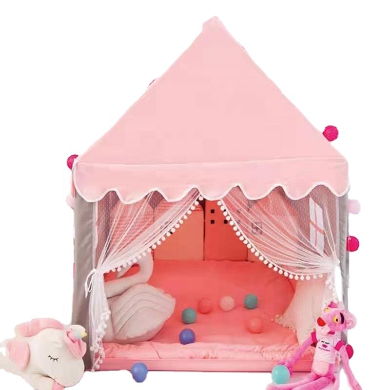 Children's Tent Large Play Room Boys And Girls Sleeping House Soft Pink Bed Canopy Hideaway Tent