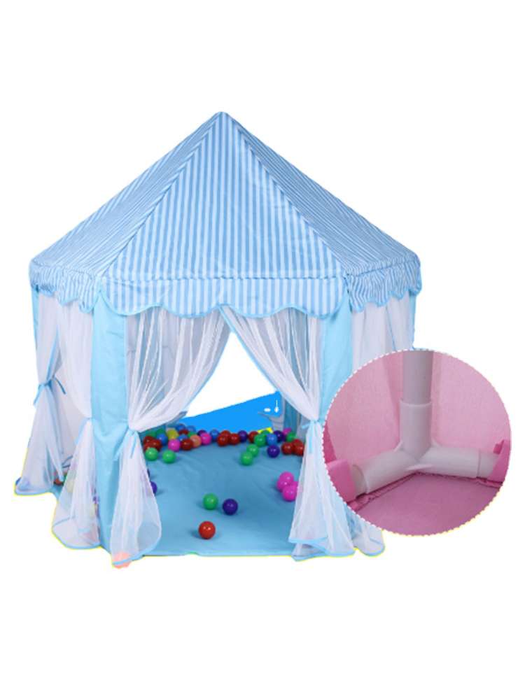 Blue Hexagon Fantasy Castle Play Tent  Princess Playhouse for Kids